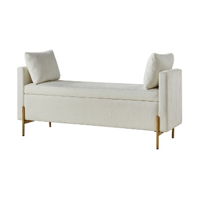 Arrigo Upholstered Flip Top Storage Bench With Arms 