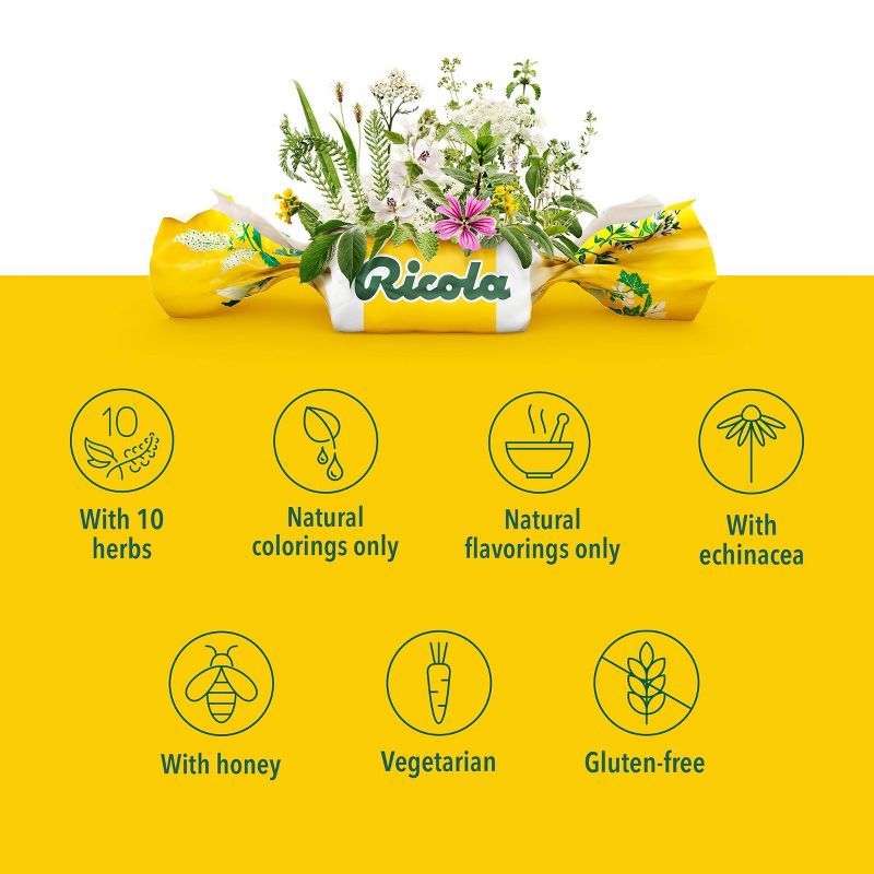 Ricola Throat Drops - Honey Lemon with Echinacea - 45ct, 6 of 10