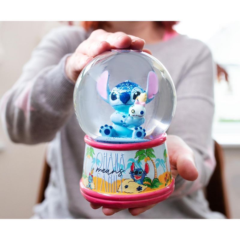 Silver Buffalo Disney Lilo & Stitch Ohana Light-Up Collectible Snow Globe | 6 Inches Tall, 3 of 8