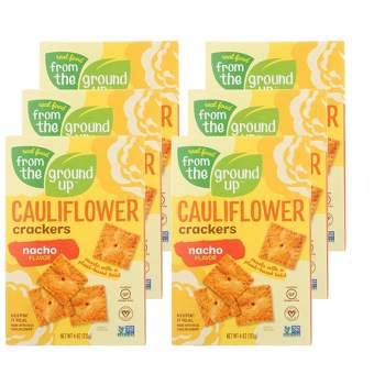 Real Food From The Ground Up Nacho Cauliflower Crackers - Case of 6/4 oz