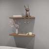 SEVOBAL Utility Storage Shelves Mahogany Floating Shelf Set of 2 Recessed Wall Design for Living Room, Mahogany, 31.5"*9.8"*1.5" - 4 of 4