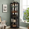 FURNIinspire Corner Curio Cabinet with Tempered Glass Doors Shelves, Elegant Display Storage for Living Room,Bedroom, Black, 15.94"*70.28"*21.65" - 2 of 4