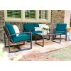 Leisure Made Jasper 4pc Aluminum Seating in Peacock Fabric - 2 of 4