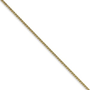 Black Bow Jewelry 1mm 10k Yellow Gold Solid Diamond Cut Wheat Chain Necklace - 1 of 4