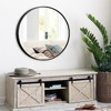 Wooakway Round Metal Decorative Wall Mirror Bathroom Mirror Wall Mount Accent Mirror Wall Decor for Bedroom Living Room - 2 of 4