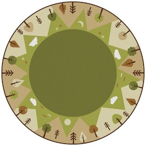 Carpets for Kids KIDSoft Tranquil Mountains Classroom Rug 6' Round, Green - 1 of 4