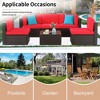 Celebalcony 6 Piece Patio Conversation Set All Weather Wicker Rattan Patio Sofa Outdoor Sectional Seating Group With Cushions  Red - 4 of 4