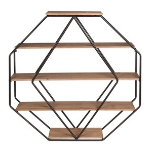 Wall Shelf Octagon Shaped - Kate & Laurel All Things Decor - 1 of 4