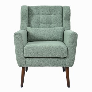 Cesicia Green Accent Chair Modern Fabric Living Room Chairs Comfy Reading Chair for Living Room Bedroom - 1 of 4