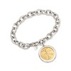 Ross-Simons Italian Genuine 20-Lira Coin Charm Bracelet in Sterling Silver. 8 inches - 3 of 4