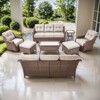 POCASSY 8 Piece 6-Inch Foam Thick Cushion Outdoor Furniture Set with Outdoor Sofa, Swivel Rocker Glider Chairs, Coffee Table, Ottomans, and End Table - 3 of 4