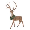 Holiday Standing Deer Figurines with Wreath Accents – 28"H – Set of 2 Woodland Designs – By Melrose - 3 of 4