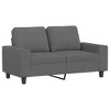 vidaXL 2-Piece Sofa Set with Cushions - Dark Gray Fabric Material - Sturdy Plywood/Metal Frame – Modern Living Room/Lounge Furniture - 2 of 4