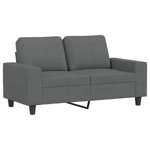 vidaXL 2-seater Sofa Dark grey 100% polyester 47.2 in seat width - 1 of 4