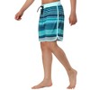 TATT 21 Men's Summer Drawstring Waist Contrast Color Striped Board Shorts - 4 of 4