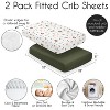 Sweet Jojo Designs Boy, Girl, Unisex/Gender Neutral Fitted Crib Sheets Set Woodland Animal Pals Green, Beige, Brown & Orange 2pc - 4 of 4