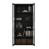 ORRD Modern Bookcase Cabinet with Glass Doors in Black, 5-Shelf Storage Bookcase with Adjustable Shelves & Soft-Close, for Home Office, Living Room - 3 of 4