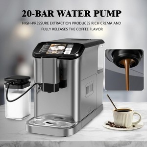 TROPOW Fully Automatic Espresso Machine, Espresso Coffee Machines With Milk Frother Steam Wand, Insulated Milk Container for Home Barista - 1 of 4