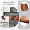 Armless Industrial Faux Leather Barstools with Metal Legs and Footrest, Dining Chairs for Home Office Kitchen Island, Brown - 3 of 4