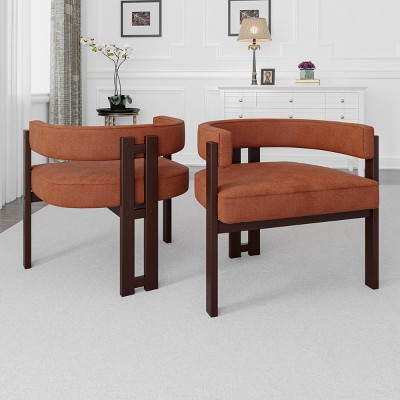 Marisa Teddy Dining Chairs Set of 2,Modern Design Armrest Dining Chair With Three Legs For Dining Room,Indoor Furniture - Maison Boucle