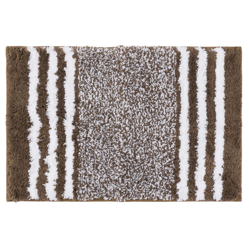 Unique Bargains Non-Slip Extra Soft and Absorbent Fluffy Striped Microfiber Bathroom Floor Mat Bath Rugs, 1 of 7