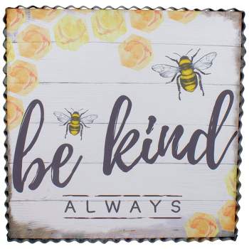 Northlight Metal Framed "Be Kind Always" Bumble Bee Decorative Canvas Wall Art 12"