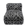 TOV Furniture Chiara Indoor / Outdoor Accent Pouf in Black with White Accents - 3 of 4
