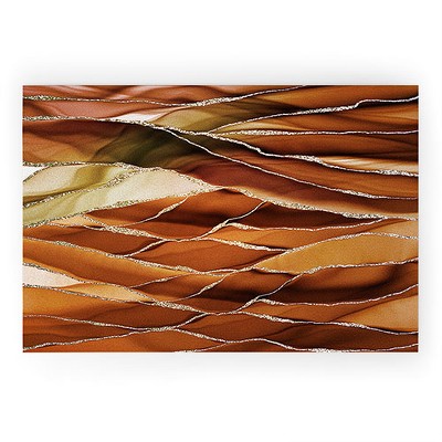 Utart Desert Hot Copper Marble Landscapes 36" x 24" Welcome Mat - Society6