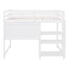 Sapphtopaz Loft Bed with Writing Board & Desk Space-Saving Loft Bed with Shelves & Ladder, Wooden Kids Bed Frame for Small Space - 3 of 4