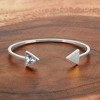 ELYA Women's Trillion-Cut Cubic Zirconia Steel Cuff Bracelet - 2 of 4