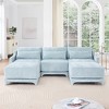 105.9" Chenille Modular U-Shaped Ergonomic Sectional Sofa with Lumbar Pillows and 2 Movable Ottoman, 5-Piece Free combination Sofa - 3 of 4
