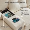Vipbear 115"Modern Cloud Couch Sectional Sofa with Bluetooth Speaker & USB Charger,LED Light, Storage Ottomans,Comfy Boucle U-Shaped Sectional Couches - 4 of 4