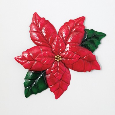 Sullivans Poinsettia Wall Decor 25"H Red