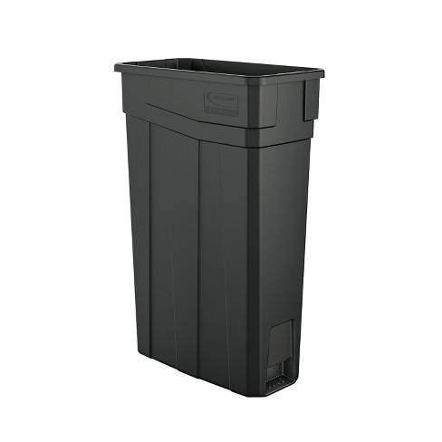 Suncast Commercial Slim Trash Can W/ Handles 23 Gallon Gray