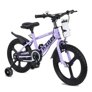 Zeus & Ruta 18'' Kids Bike with Training Wheels & Night Glow, Magnesium Wheels, Adjustable Seat, Water Bottle, for Boys & Girls Ages 3-9 - 1 of 4