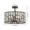 Rennnsan Trivale 17" W 5 - Light Drum Saike Crystal Modern Glam Dimmable Semi Flush Mount in Black - 3 of 4