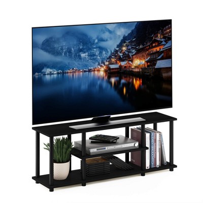 Walnut Rectangular 3-Tier Corner TV Stand with Shelves