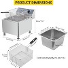 Deep Fryer, Commercial Dual 11L Electric Fryer 3400W - Twin Baskets with Stainless Steel for Restaurant, Food Truck - 4 of 4
