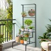 Tangkula 3-Tier Hanging Plant Stand Flower Pot Organizer Rack w/Grid Panel Display Shelf - 3 of 4