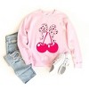 Simply Sage Market Women's Graphic Sweatshirt Coquette Cherries Spotted Bow - 2 of 4