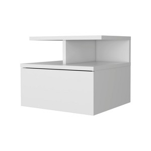 NicBex Wall-mounted Nightstand with 2-Tier Open Shelf Modern End Table with 1-Drawer for Bedroom,Living Room - 1 of 4