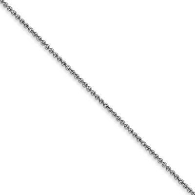 Black Bow Jewelry 1mm, 14k White Gold, Solid Cable Chain Necklace