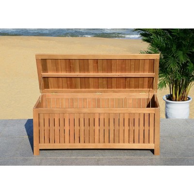 Abri Natural Teak Eucalyptus 47.6 Inch Outdoor Deck Box