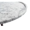 The Bianco Collection Cassara 31" Round Italian Carrara White Marble Coffee Table with Walnut Legs - 3 of 4