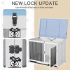 39.5in Furniture Dog Crate, Large/Medium Dog Crate End Table, No Assembly Needed (White and Blue) - 4 of 4