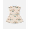 Deux par Deux Girl Printed French Terry Dress Off-White and Koala - 3 of 4