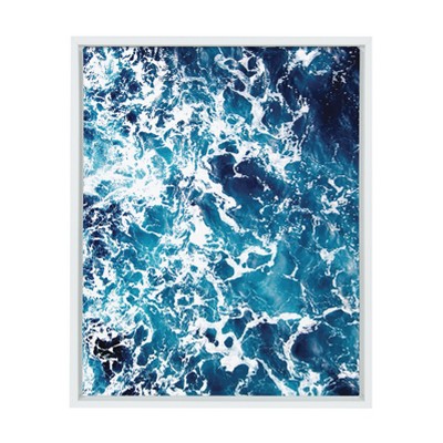 18" x 24" Sylvie Waves Framed Canvas by Simon Te Tai White - Kate and Laurel