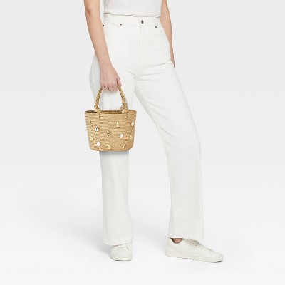 Universal Thread Straw Embellished Mini Tote Bag - Universal Thread™ Natural — фото 2
