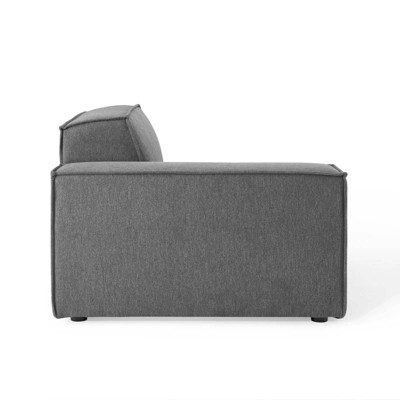 Charcoal Velvet Four Piece Sectional Sofa with Ottoman
