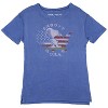 Seven Times Six Peanuts Snoopy Little Kids USA Skateboard Vintage Distressed T-Shirt Blue - 2 of 4